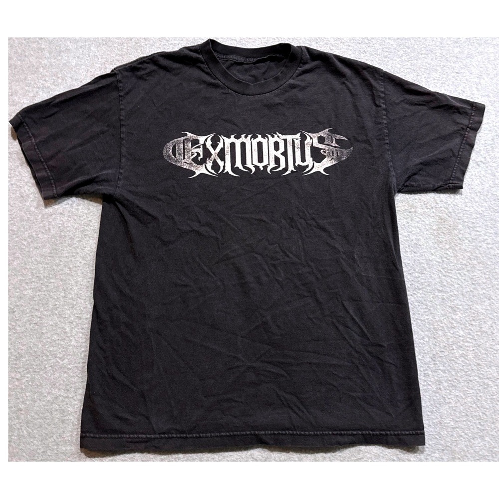 Exmortus Band T-Shirt Mens Black Short Sleeve Graphic Logo Metal Tee Size Large